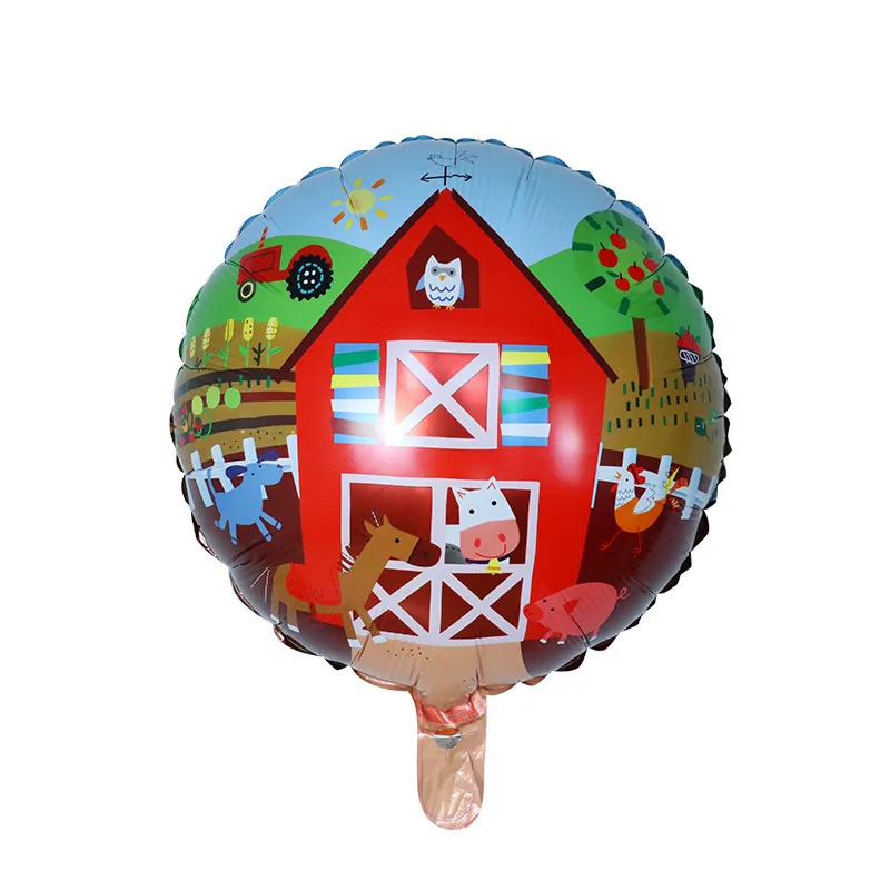 50pcs 18 inch krog risanka aluminija balon kmetiji temo otroške počitnice stranka postavitev dekoracijo baloni oskrbuje debelo