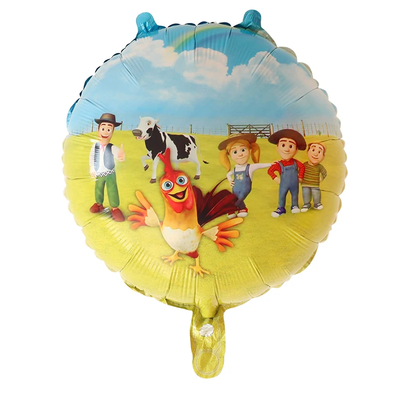 50pcs 18 inch krog risanka aluminija balon kmetiji temo otroške počitnice stranka postavitev dekoracijo baloni oskrbuje debelo
