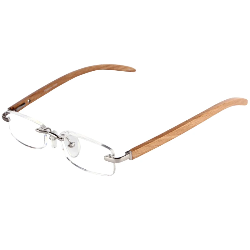 SOOLALA Rimless Les, Bambus Mens Obravnavi Očala Okvir Povečevalno Branje Presbyopic Očala Leesbril Mannen +1.0 1.5 3.5