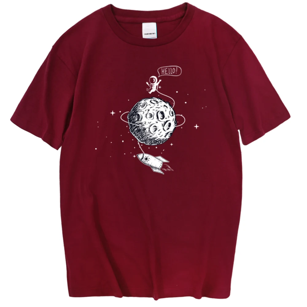 Astronavti Orbito Lune T-Shirt Poletje Barva Moških Tshirts Moda Smešno Tee Shirt Ulica Harajuku Majica Za Šport