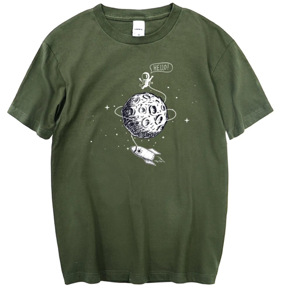 Astronavti Orbito Lune T-Shirt Poletje Barva Moških Tshirts Moda Smešno Tee Shirt Ulica Harajuku Majica Za Šport
