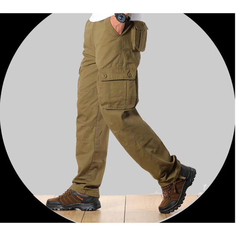 Moške Cargo Hlače Mens Priložnostne Multi Žepi Vojaško Taktično Hlače Moški Outwear Vojske Ravne dolge hlače, Dolge Hlače, velikost 44