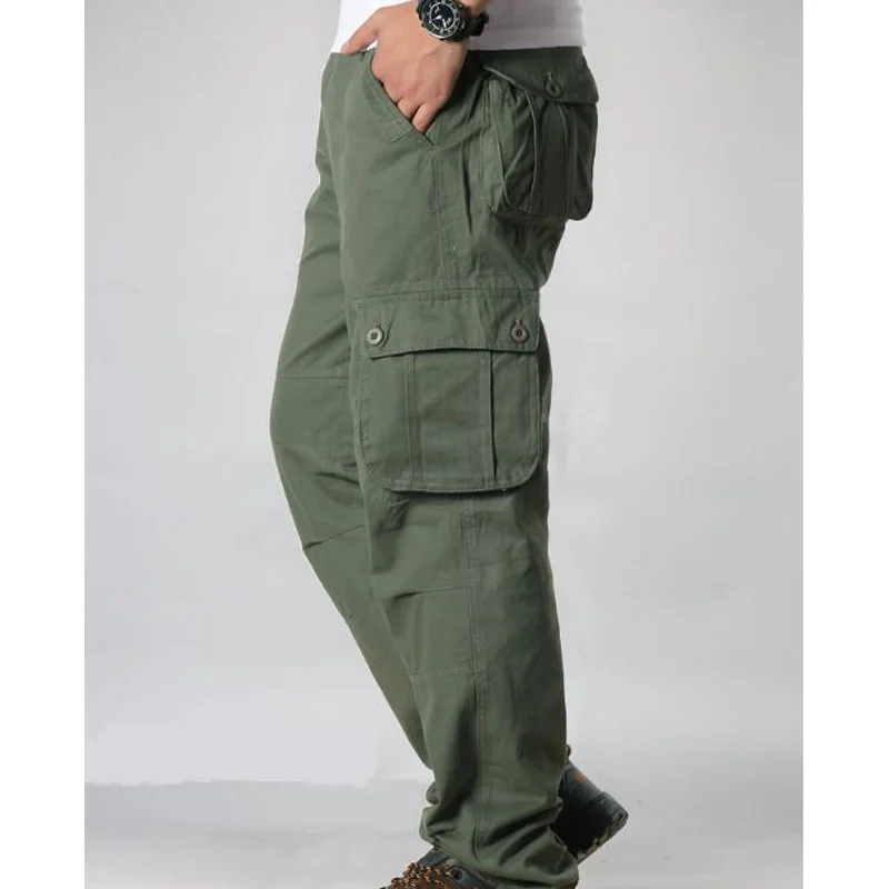 Moške Cargo Hlače Mens Priložnostne Multi Žepi Vojaško Taktično Hlače Moški Outwear Vojske Ravne dolge hlače, Dolge Hlače, velikost 44