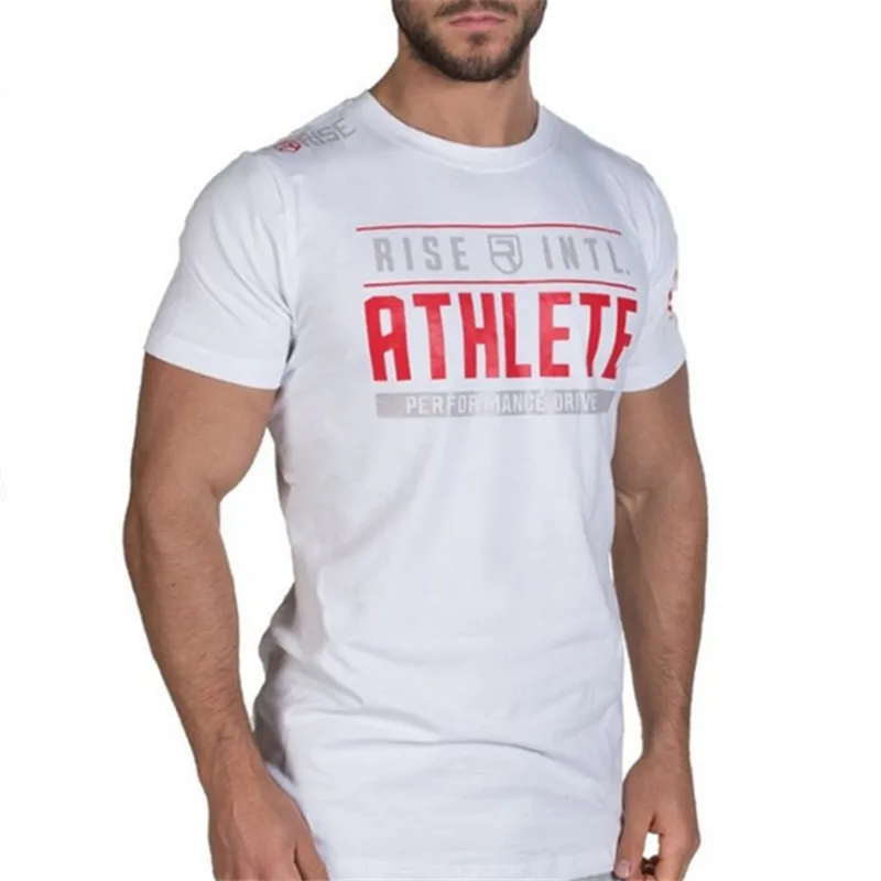 2019 novo blagovno Znamko Pismo Tiskanje Bombaža moške kratke oplaščeni T-shirt telovadnici majica za moške mišice nogavice Zadihanost fitnes t-majice
