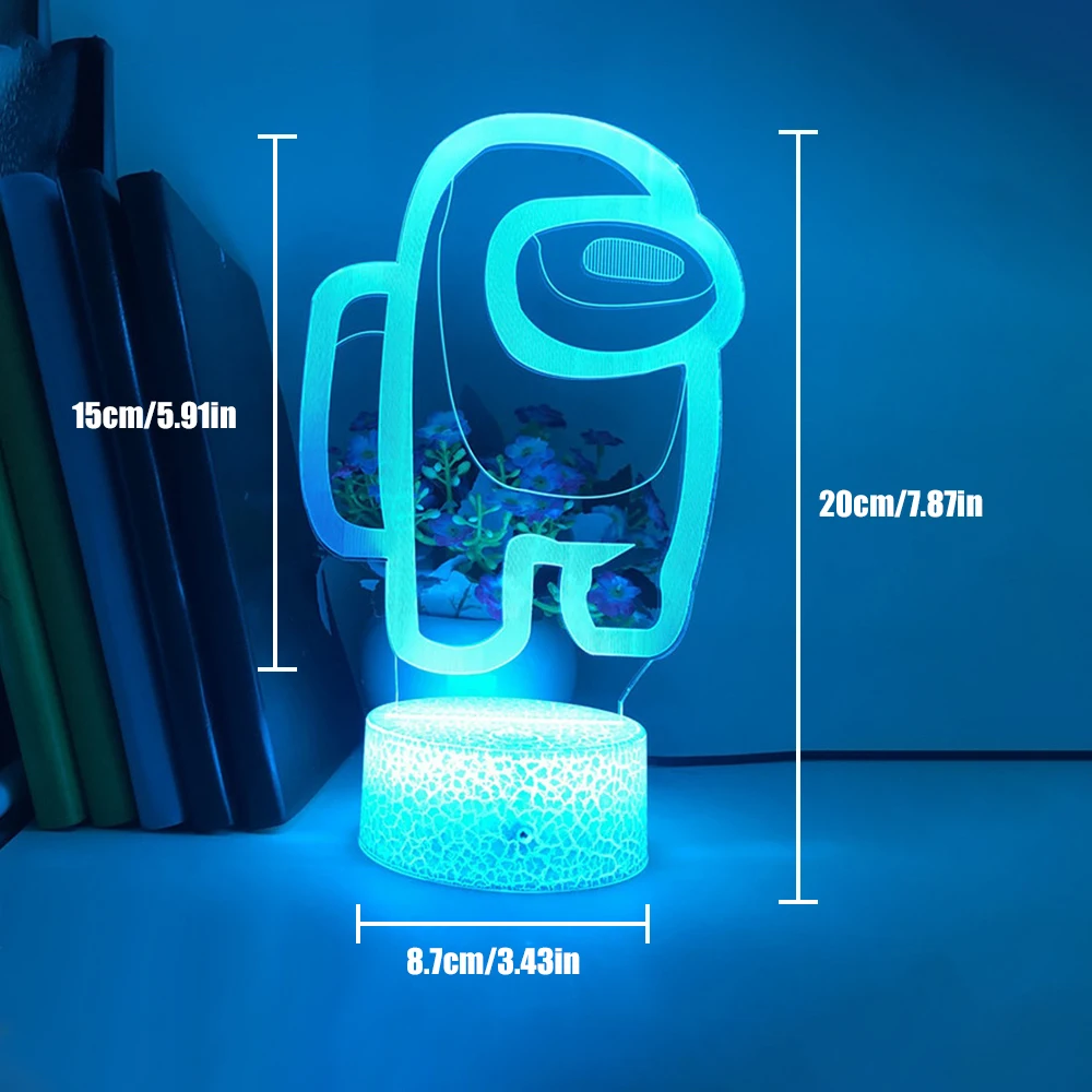 VVVIP Lučka lučka za 3D Desktop Lučka za Namizni Dekor Vzdušje ob Postelji Noč Svetilke Otroci Darilo Led Senzor za Luči