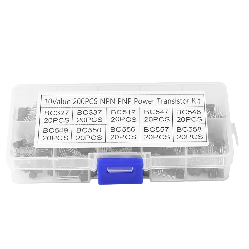 200pcs 10 Vrednosti NPN PNP to-92 BC327-BC558 Tranzistor Izbor DIY Komplet Tranzistorji Polje Pack Tranzistor Kit