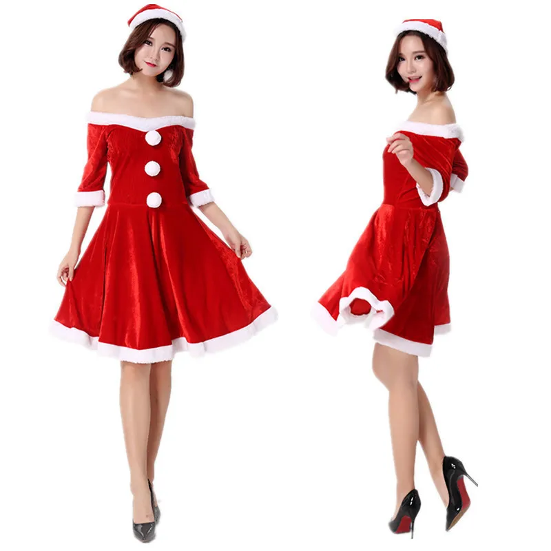Miss Santa Claus Obleke Ženske, Božične Obleke Kostum Za Odrasle Pol Rokav Modis Ženske Pustna Božič Pozimi Rdečo Vestidos