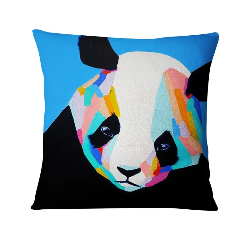 Oljno sliko Živali Natisnjeni Tanko Perilo, Prevleke Panda Zebra Blazine Okrasne Blazine Doma Dekor Kavč Vrgel Blazino 45*45 cm