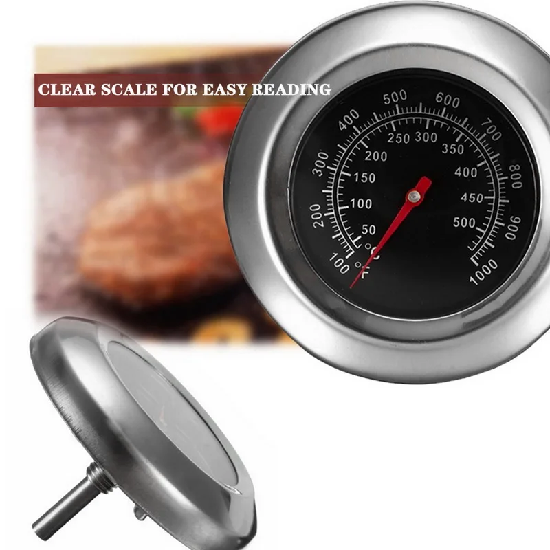 Vroče Bakeware iz Nerjavečega Jekla BBQ Kadilec Jamo Žar Bimetallic termometer Temp Merilnik z Dvojno Gage 500 Stopnjo Kuhanje Orodja Nova