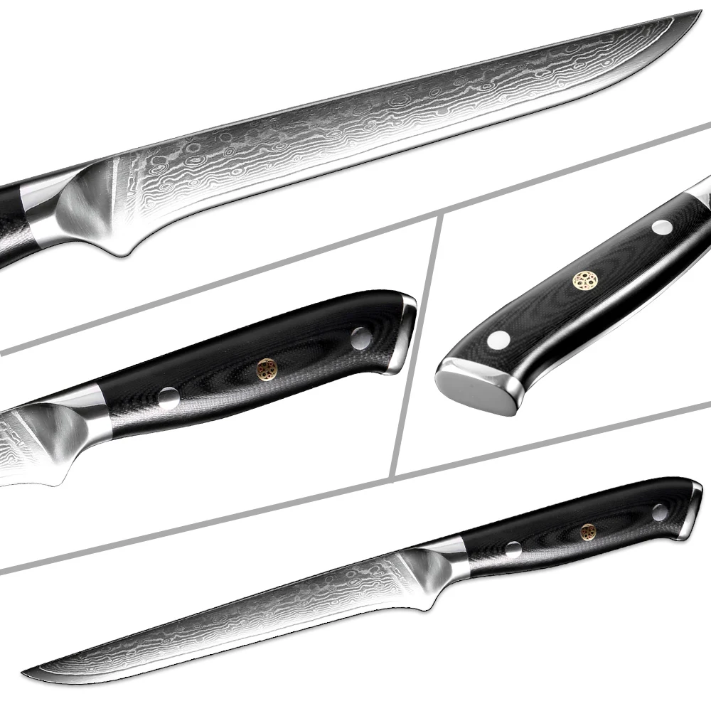 XITUO Boning Nož Damask Jekla 67-plast 6 Inch Ukrivljen Deboning Kuhinje Kuhar Nož Oster Meso na koščke ali Rezine Kosti Nož Kuhanje Orodja
