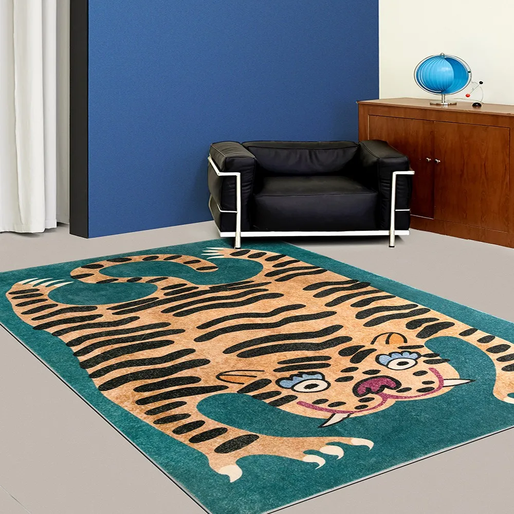 Živali oblikovan srčkan tiger tkane področju preprogo , INS popularne Nordijske slog otroci soba dekoracijo postelji preprogo