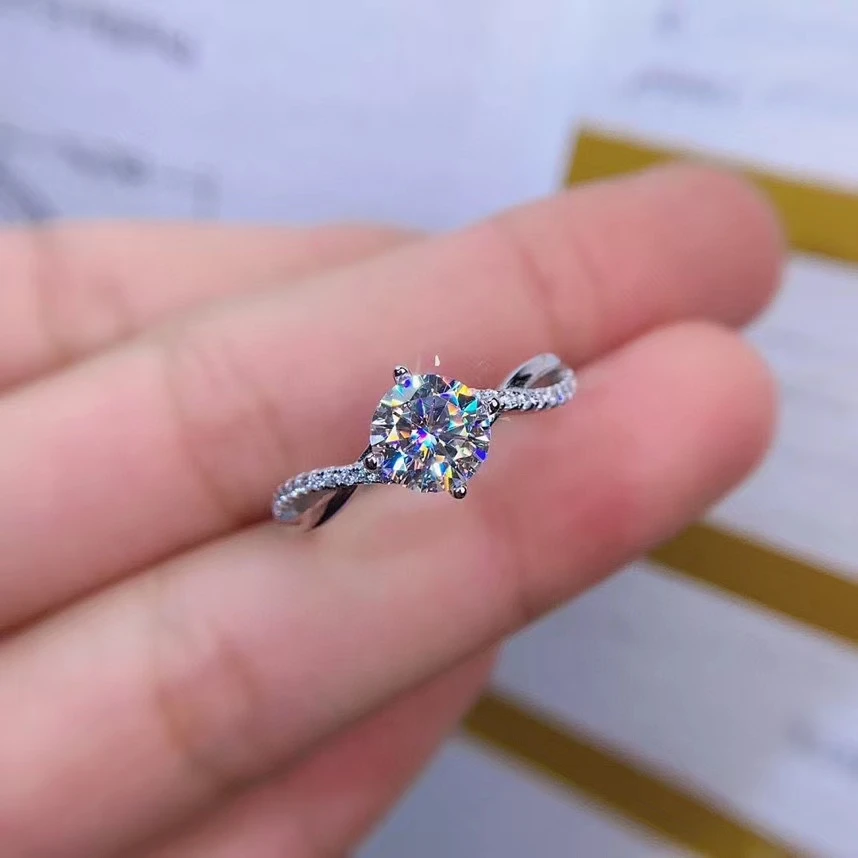 2020 novo prasketanje moissanite obroč za ženske, nakit zaročni prstan za poroko 925 srebro obroč darilo za rojstni dan