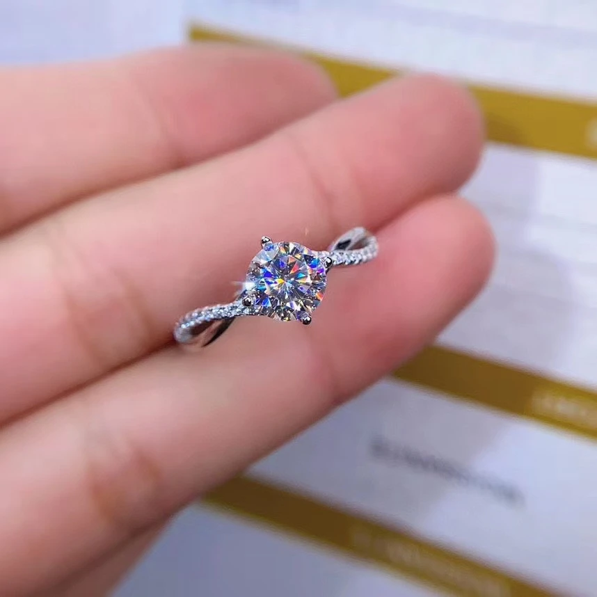 2020 novo prasketanje moissanite obroč za ženske, nakit zaročni prstan za poroko 925 srebro obroč darilo za rojstni dan