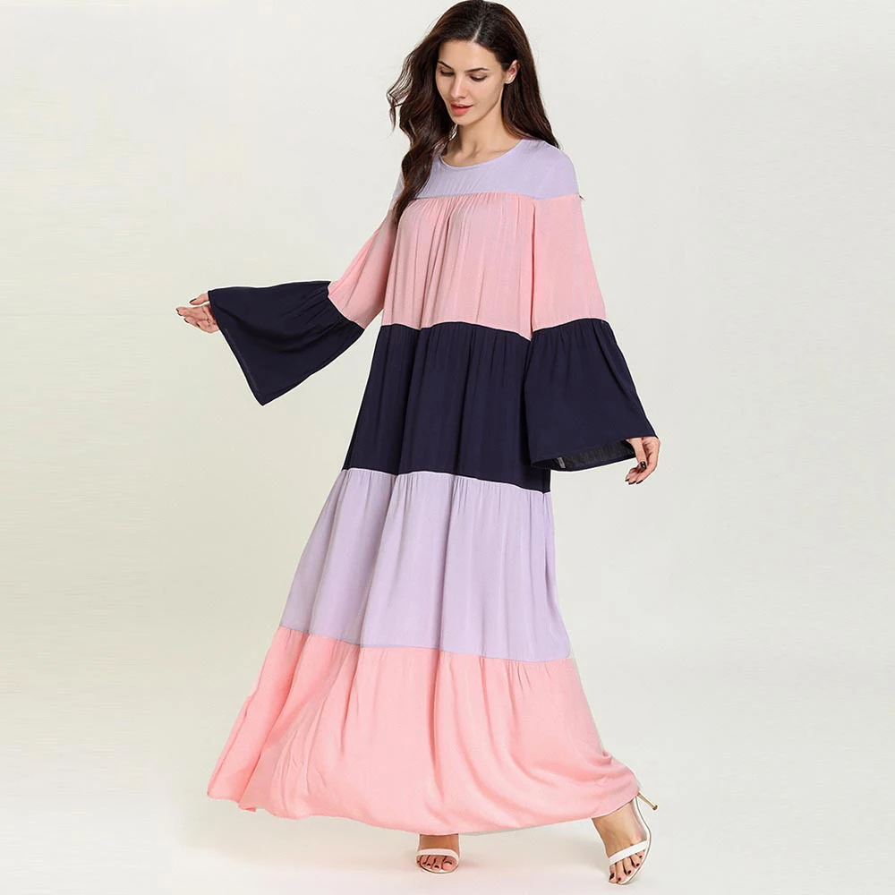 Maroški Tam Kaftan Trenirko Obleka Ženske Muslimanskih Velikem Zamahu Splice Ramadana Hidžab Obleke Dubaj Arabski Kimono Jubah Turčija Oblačila 2020