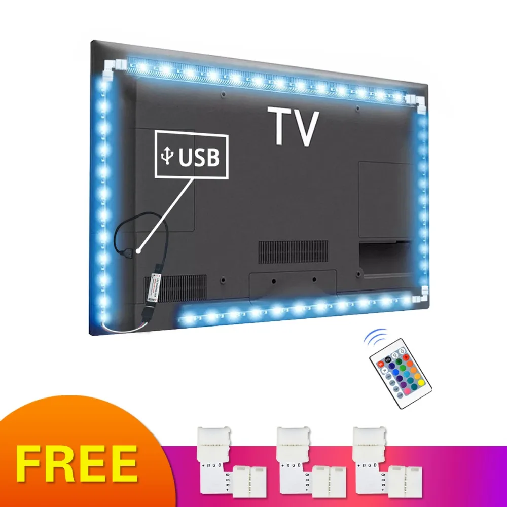 5V RGB, USB LED Trak svetlobe Trak 5050 tira led USB Diod Trak Ne nepremočljiva 1M 2M 3M TV ozadja bande razsvetljava Dekoracija žarnice