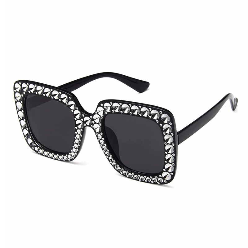 Moda Vroče Svetleč Diamant Sončna Očala Ženske Blagovne Znamke Design Flash Kvadratnih Odtenki Ženski Luksuzni Ogledalo Sončna Očala Oculos Lunette