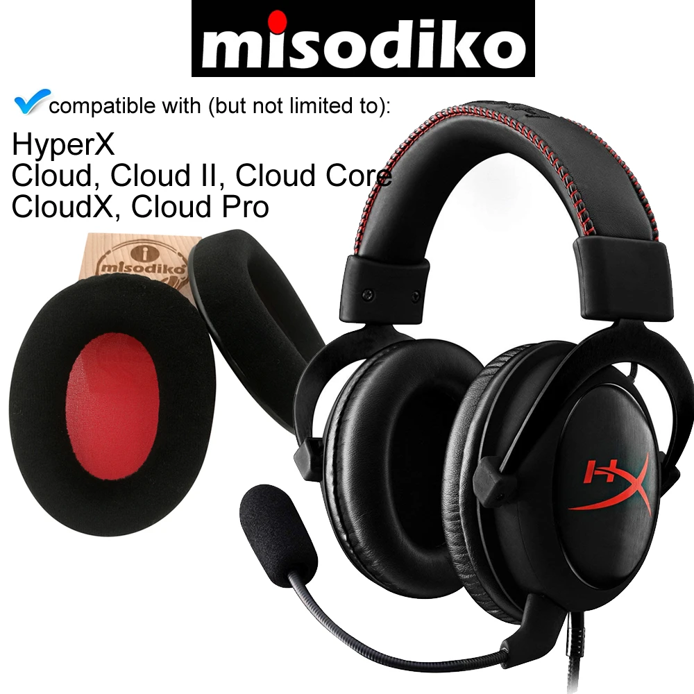 Misodiko Zamenjava Velur Blazinic Earpads Blazine za HyperX Oblak, Oblak II, Oblak Jedro, CloudX, Oblak Pro Gaming Slušalke