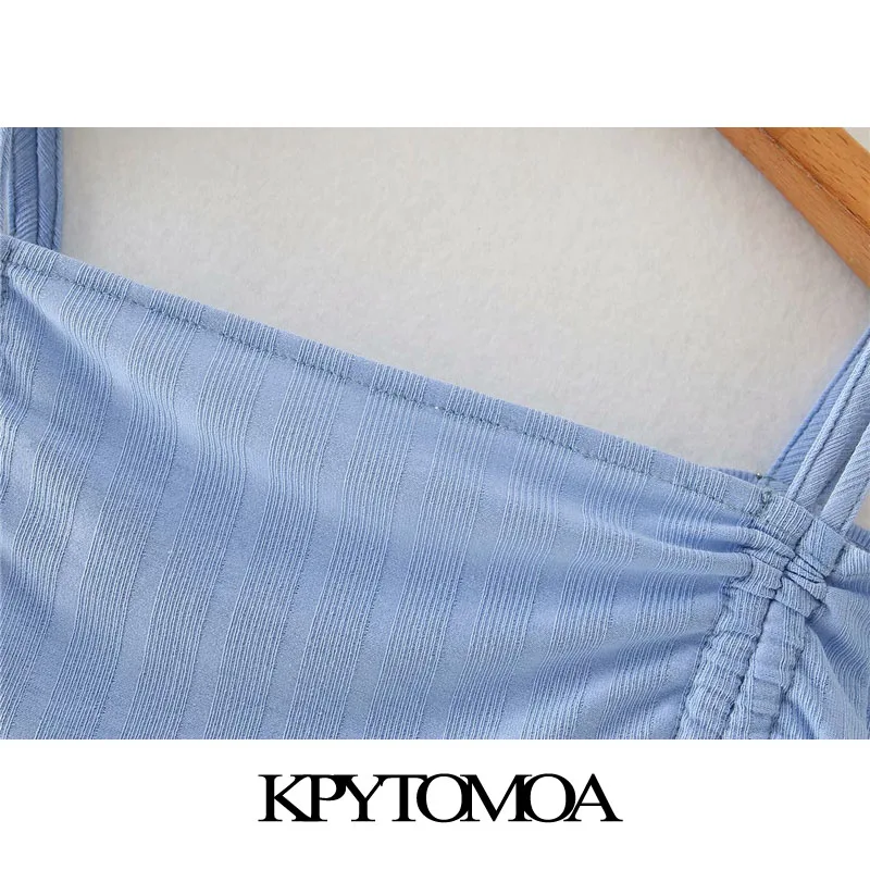 KPYTOMOA Ženske 2020 Moda S Kravato Naguban Odrezana Vintage Bluze Poševnica Vratu Kratek Rokav Trakov Ženske Majice Elegantna Vrhovi