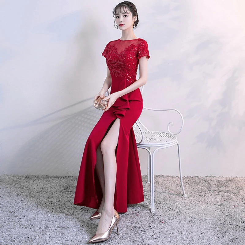 Orientalski Ženska Večer Cheongsam Poroka Stranka Obleko Tradicionalni Kitajski Slog Elegantno Qipao Dolge Halje Retro Vestido XS-XXXL