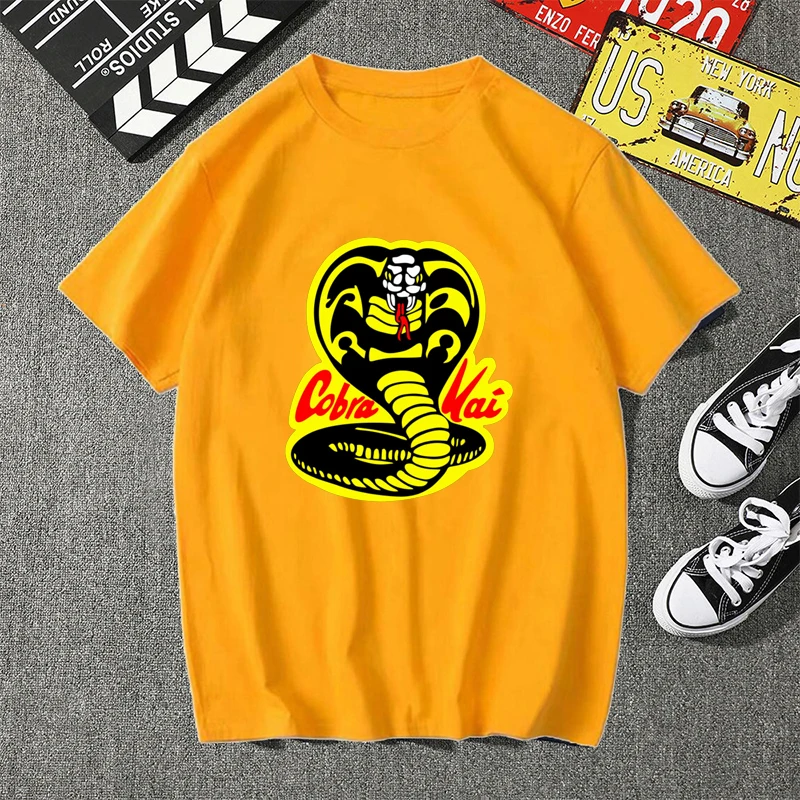 Tajski Strupenjača Cobra Kai Majica Pure Bombaž Crewneck Priložnostne Vrhovi & Tees Smešno T-Shirt Bombažne Tkanine, Modna Oblačila
