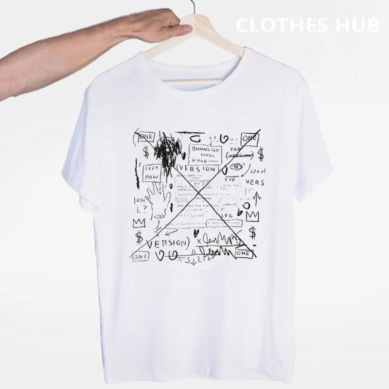 Jean - Michel Basquiat Majica s kratkimi rokavi Moški Tshirts Hip Hop Mens Kratki Rokavi T-srajce Moda Priložnostne T-shirt