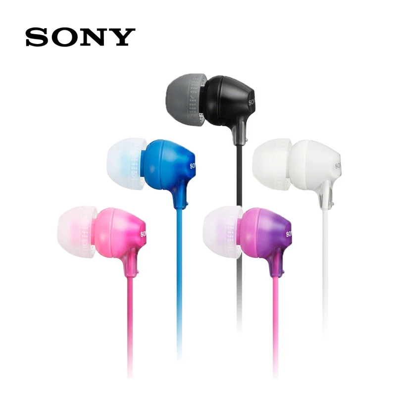 Original Sony MDR-EX15AP 3,5 mm Žične Stereo slušalke, prostoročno Subwoofer Stereo Slušalke z Mikrofonom za Xiaomi Huawei