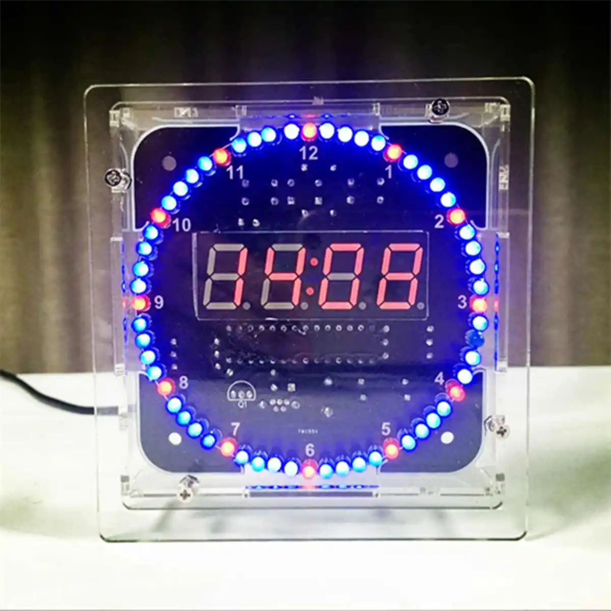 LED Rotating Elektronski Prikaz Temperature Digitalna Ura Učenja DIY Komplet Škatla Sestavni Deli Časovnik Orodja, Pribor Set