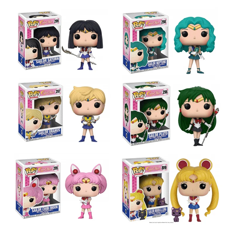 Funko pop Sailor Moon & Luna / CHIBI LUNA / MORNAR PLUTON / SAILOR NEPTUN/ MORNAR URAN PVC Dejanje Slika Zbirateljske Model Igrača