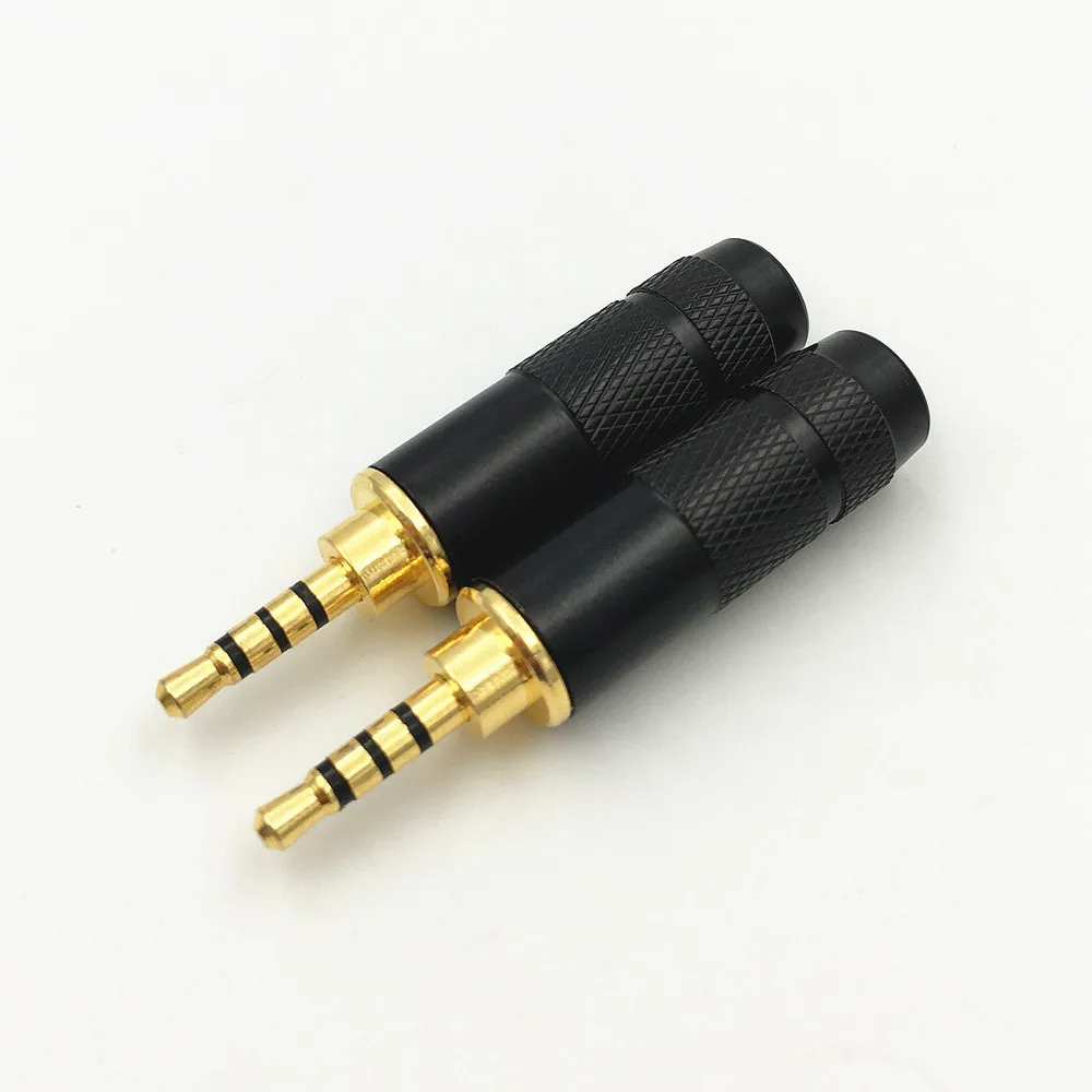 4Pcs 2,5 mm 4 Pole Stereo Moški Vtič Spajkanje DIY 6 mm Priključek za Slušalke, Zvočniški Kabel Adapter Črno Lupino