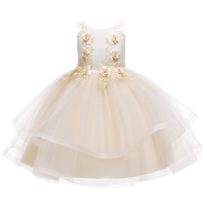 Dekleta Belo Obleko Poročno zabavo Princesa Božič Dresse za dekle Kostum Stranka Otroci Bombaž Stranka dekliška Oblačila za najstnike