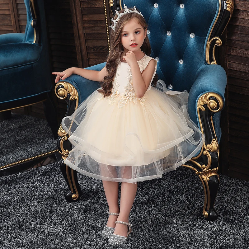 Dekleta Belo Obleko Poročno zabavo Princesa Božič Dresse za dekle Kostum Stranka Otroci Bombaž Stranka dekliška Oblačila za najstnike