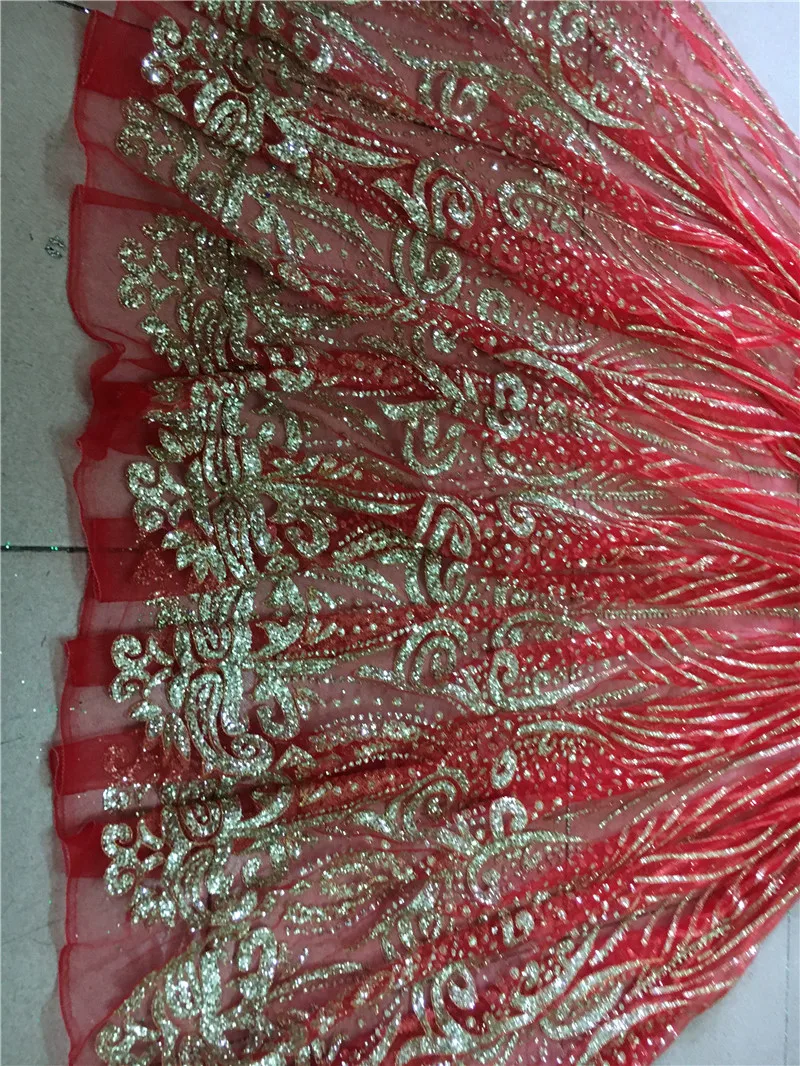 Zlate bleščice sijoče prilepljena tisk bleščic rdečega tila očesa tkanine, čipke za žaganje / večerno obleko/stopnja dekoracijo JRB-72604