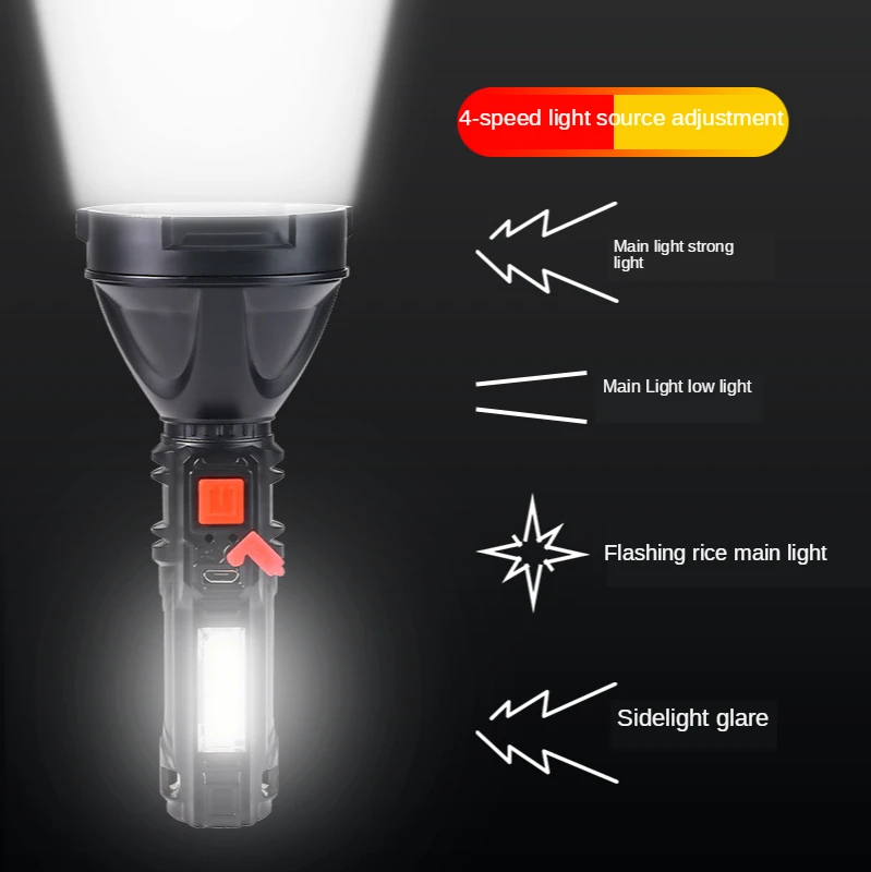 Za polnjenje Prenosnih OSL LED Svetilka z Super Svetla COB Strani Svetlobo na Prostem Taktično Kamp Svetlobe vgrajene Baterije 18650