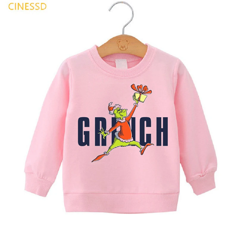 Božič Grinch Tiskanja Fant Dekle Hoodies Priložnostne Udobno Majica Jeseni, Pozimi otroških Oblačil Puloverju Skokih Otroci Vrh