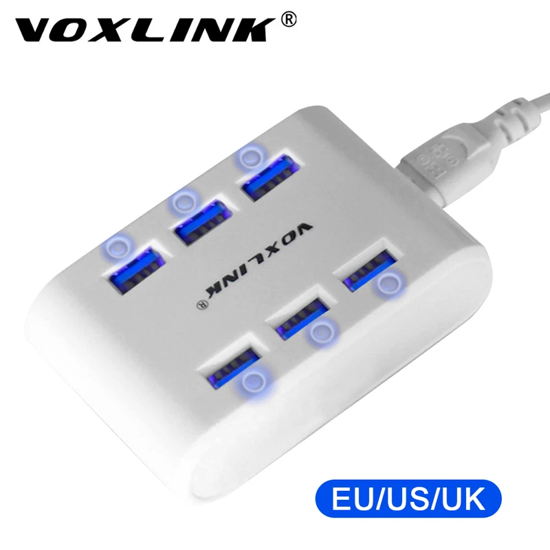 VOXLINK 24W 4.8 6-Vrata USB polnilna Postaja za Mini Prenosne Multi Vrata za Polnilnik USB Hub Moči, Postaja za iPhone, iPad, Tablični računalnik