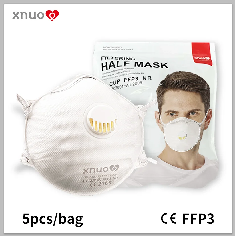 FFP3 CE Masko Osebne Varovalne Usta Maske z Dihanjem Ventil 5 Plasti Filter za Večkratno uporabo KN95 Proti Prahu FFP2 ffp3mask