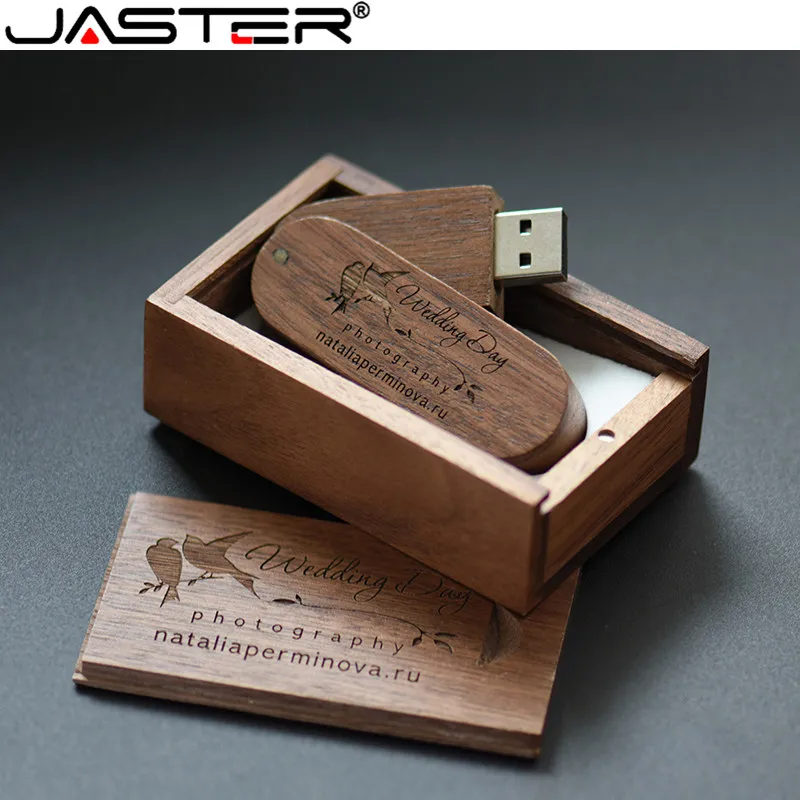 JASTER Ustvarjalne Lesene obračanje USB ključek+push-pull polje 2.0 4gb 8gb 16gb 32gb 64gb 128gb Zunanji pomnilniški ključek usb