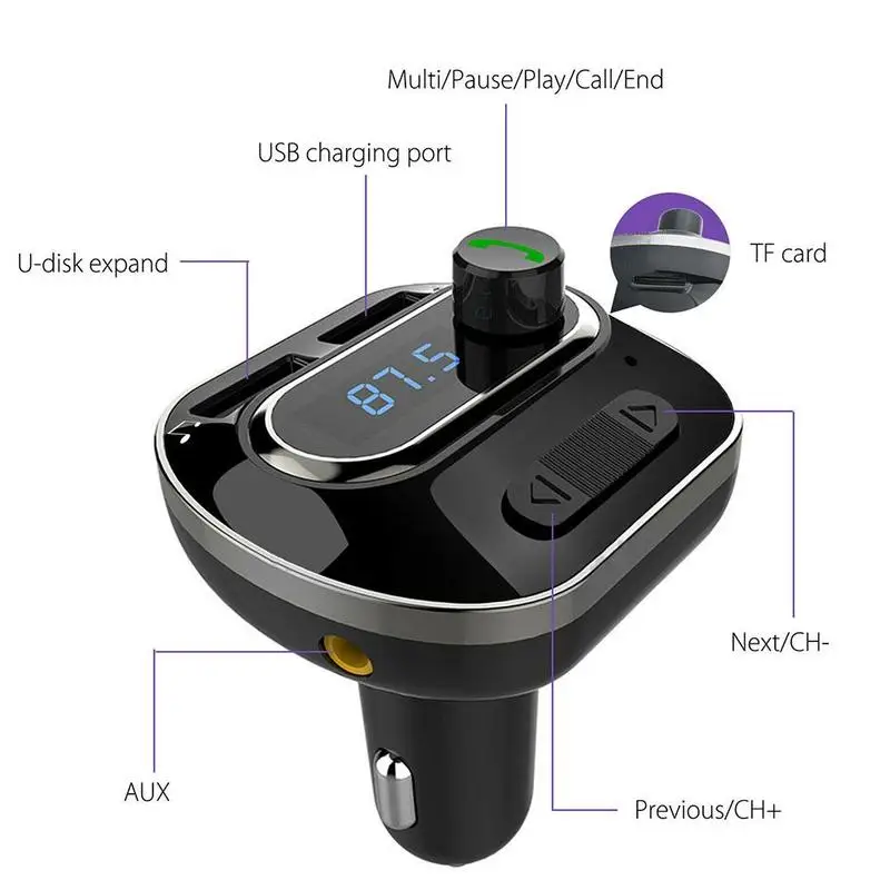 Kompletom za prostoročno Bluetooth, FM Oddajnik Aux Modulator Car Audio MP3 Predvajalnik Dvojno USB Avto Polnilec s 3.1 Hitro Polnjenje