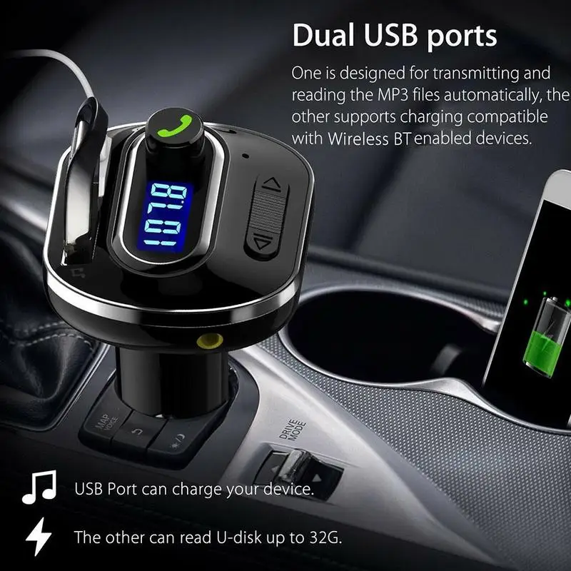 Kompletom za prostoročno Bluetooth, FM Oddajnik Aux Modulator Car Audio MP3 Predvajalnik Dvojno USB Avto Polnilec s 3.1 Hitro Polnjenje