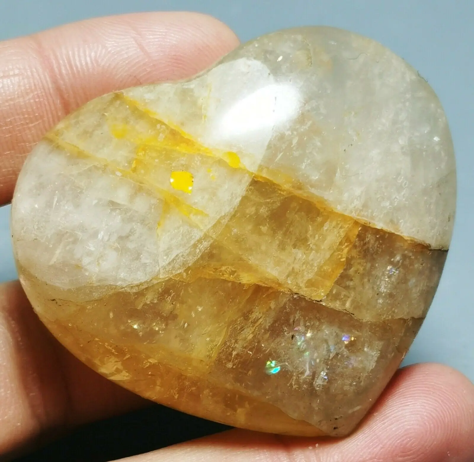 Zlati Zdravilec Quart Hematoid Kristalno Srce Kamen Od Madagaskar