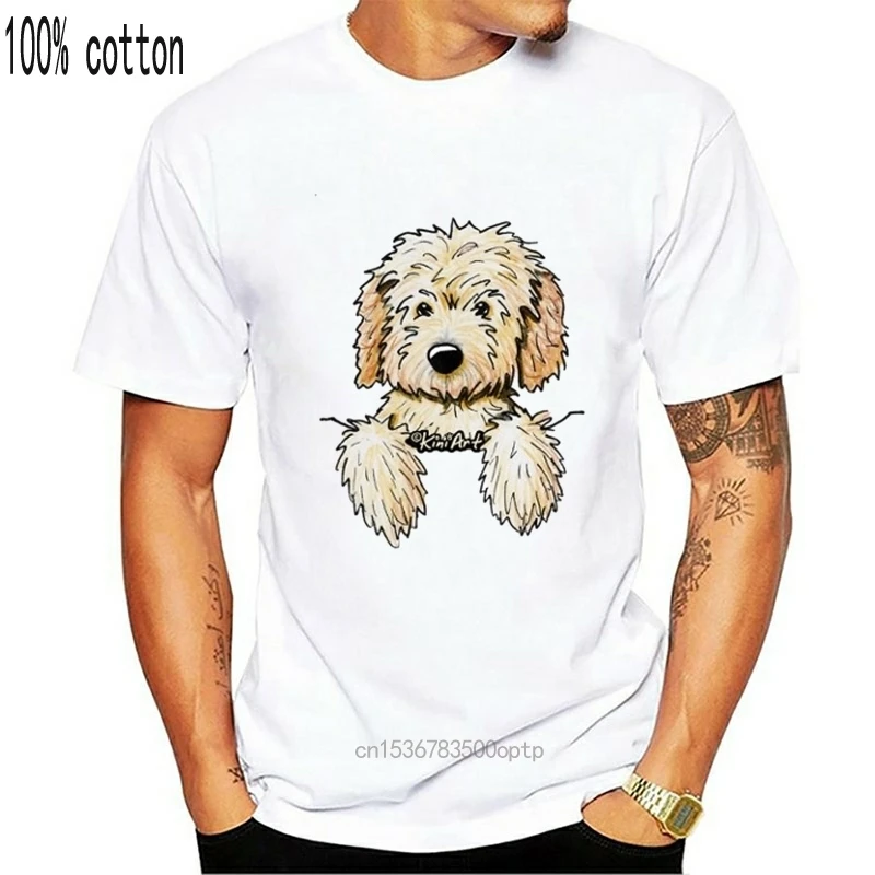 Inktastic Žep Goldendoodle T-Shirt - Kiniart Doodle Pes Labradoodle Pet Umetnosti Polno Mislil, Tee Majica