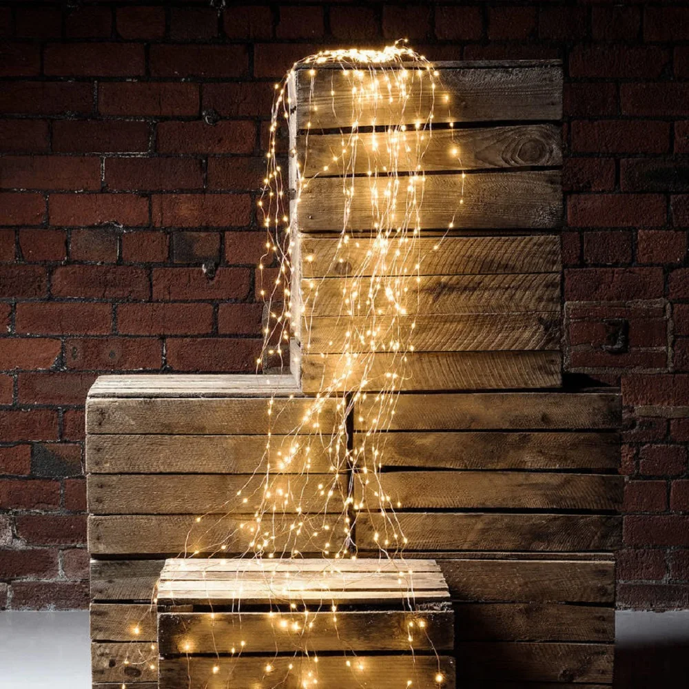 600 Led Trto luči Bakrene Žice Veje luči led pravljice niz luči vtični Adapter Cafe Božič svate, Dekoracijo