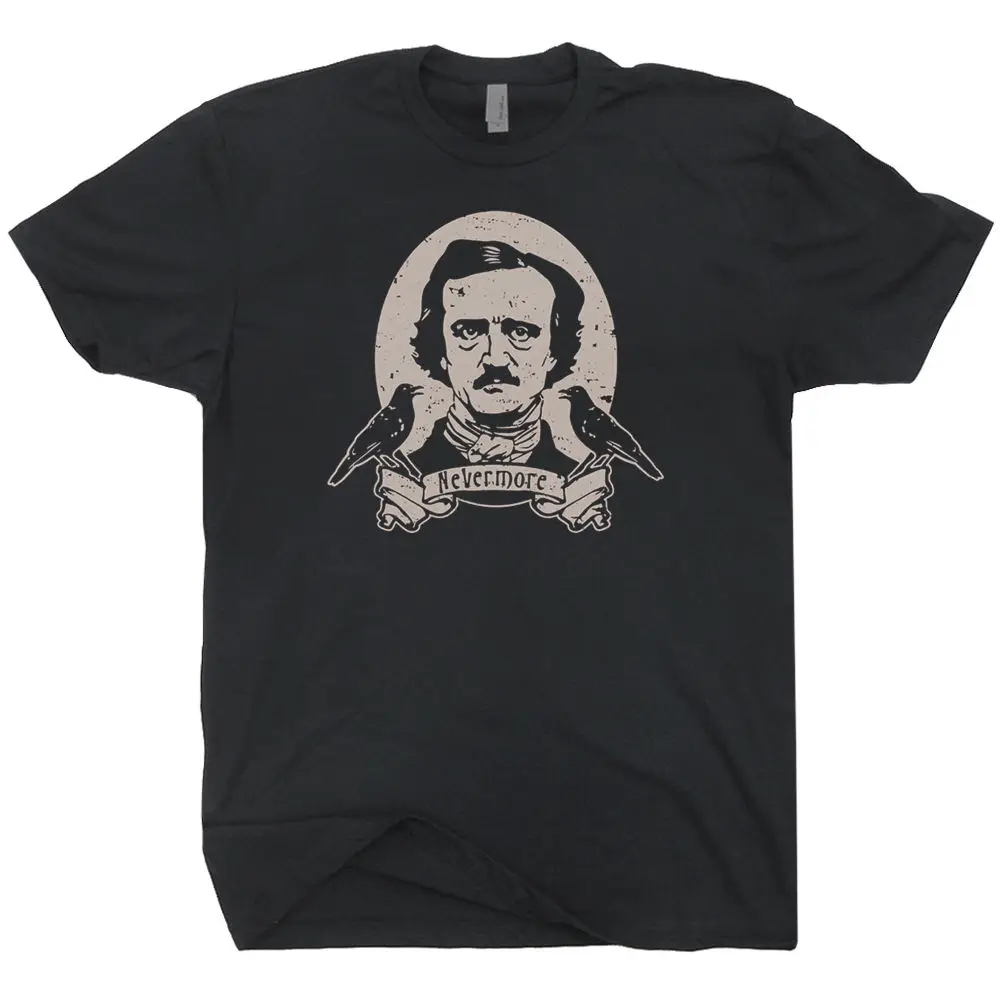 Edgar Allan Poe T Shirt Grozo Knjiga Nerd Hp Lovecraft Literarna Raven Graphic Tee 2019 Nov Prihod Stringer Moških Brezplačno China Post