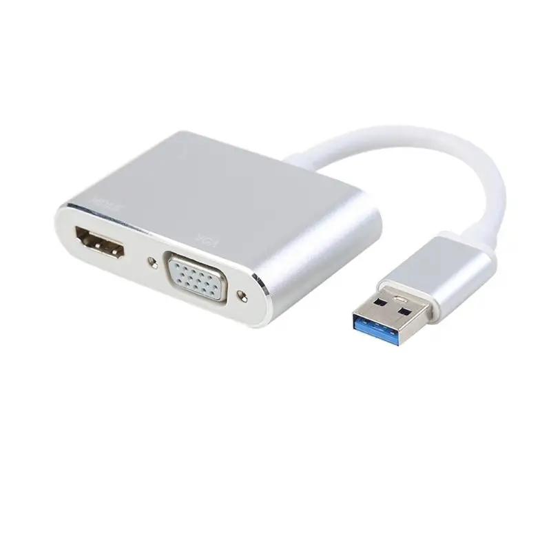 USB 3.0 za HDMI VGA 1080P Adapter za Kompaktne Prenosne Nosijo Priročno 2 v 1 Hub Video Pretvornik za Mac OS HDTV Projektor
