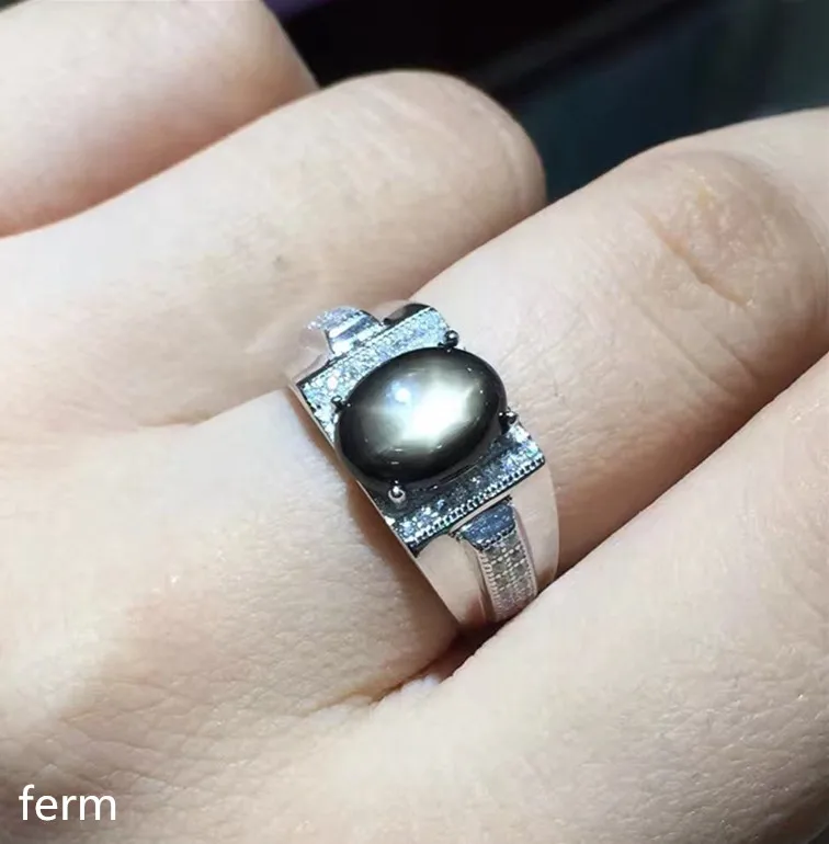 KJJEAXCMY fine nakit 925 sterling silver z naravnimi star safir, zlati prstan, z majhnimi in obliki rože