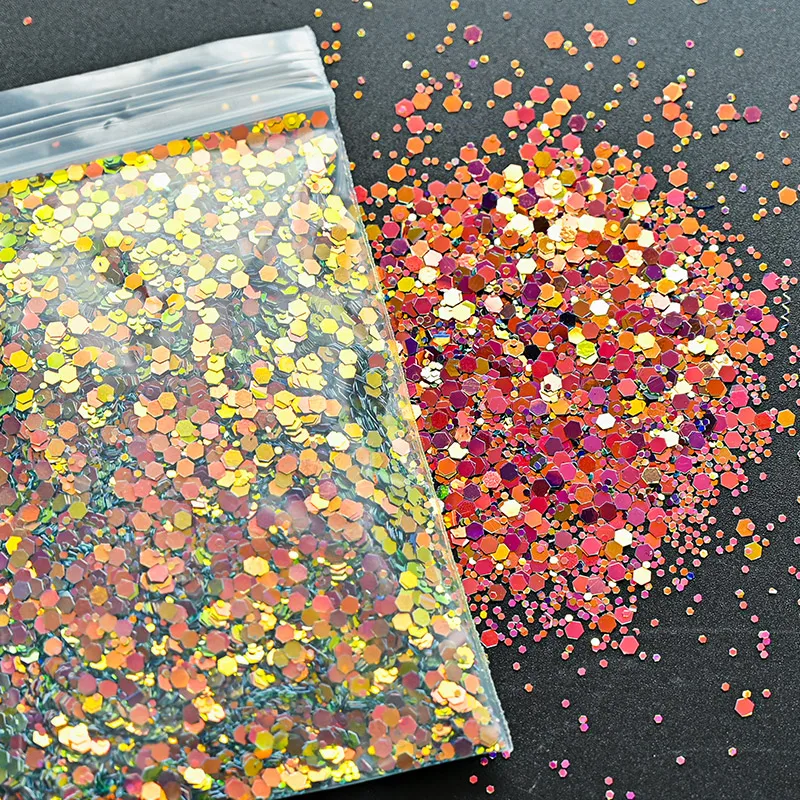 200 g/vrečko Nail Art Luskast Bleščicami (1 mm 2 mm 3 mm) Mix Barve Kameleon Premika Bleščice Sequins Parcelo, Močen Bleščice 12Colors