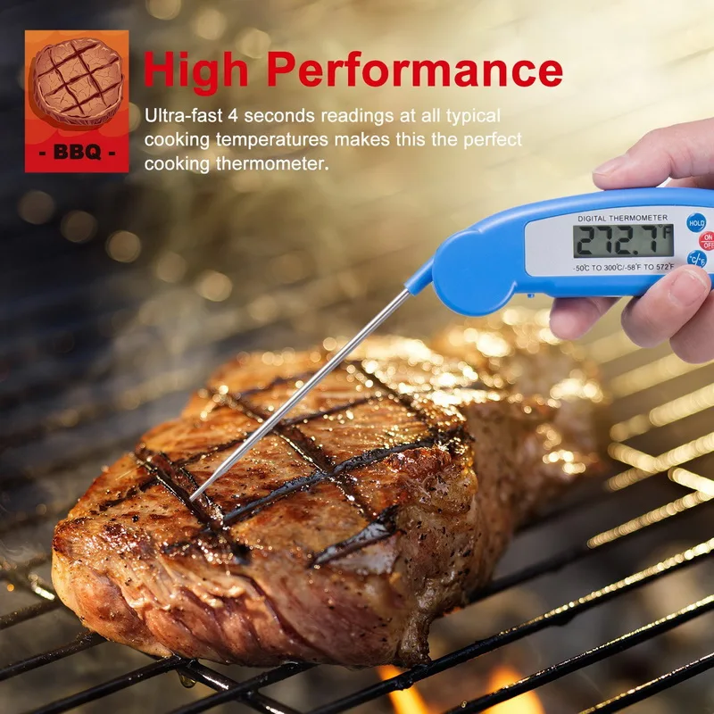 Digitalni Sondo Termometra Zložljive Hrane za peko na žaru Mesa Pečica Zložljivi Kuhinjski Termometer za Kuhanje, Vodo, Olje Orodja