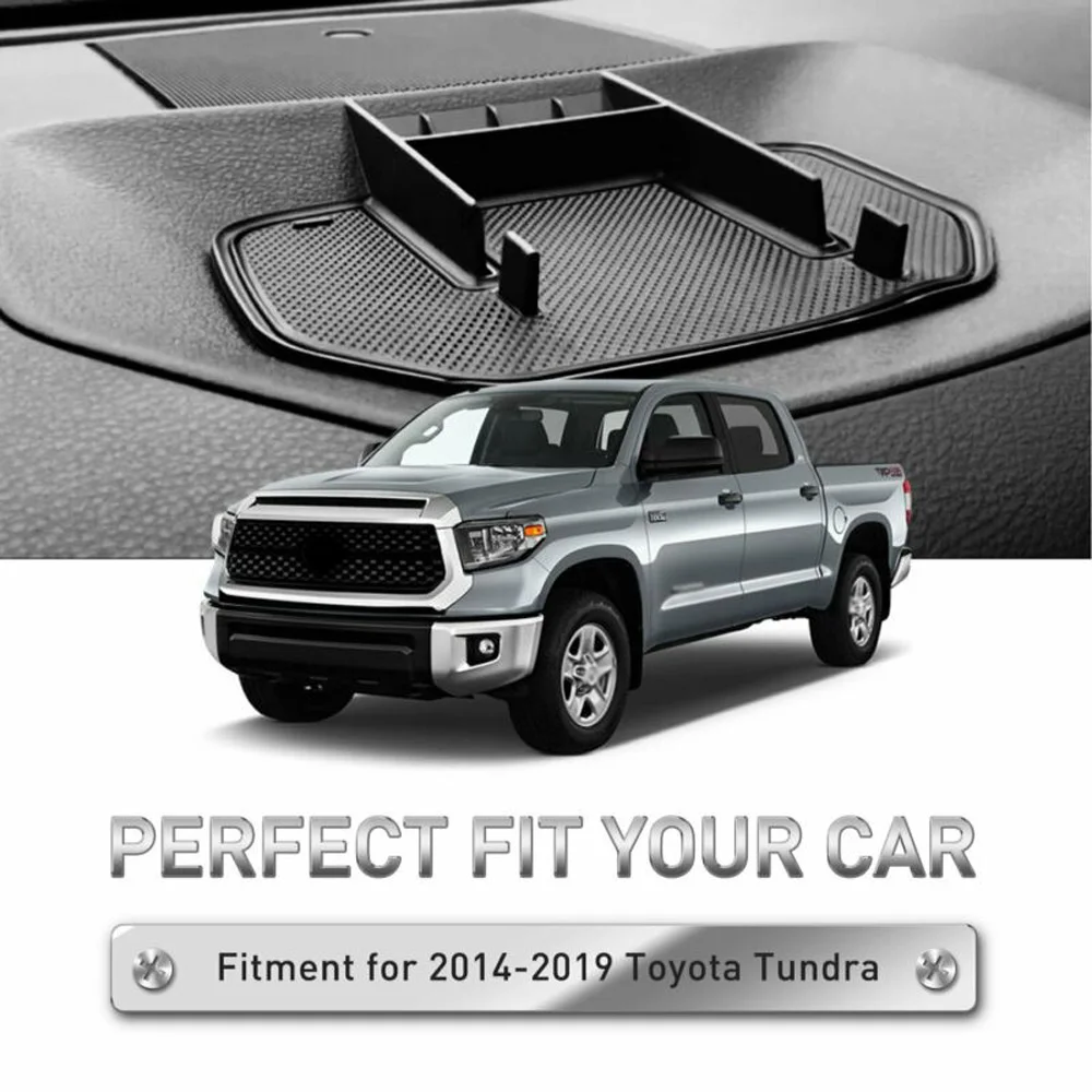 Črna armaturna plošča Center Škatla za Shranjevanje Non-slip ABS Pladenj Premium Avto, dodatna Oprema Za Toyota Tundra-2019