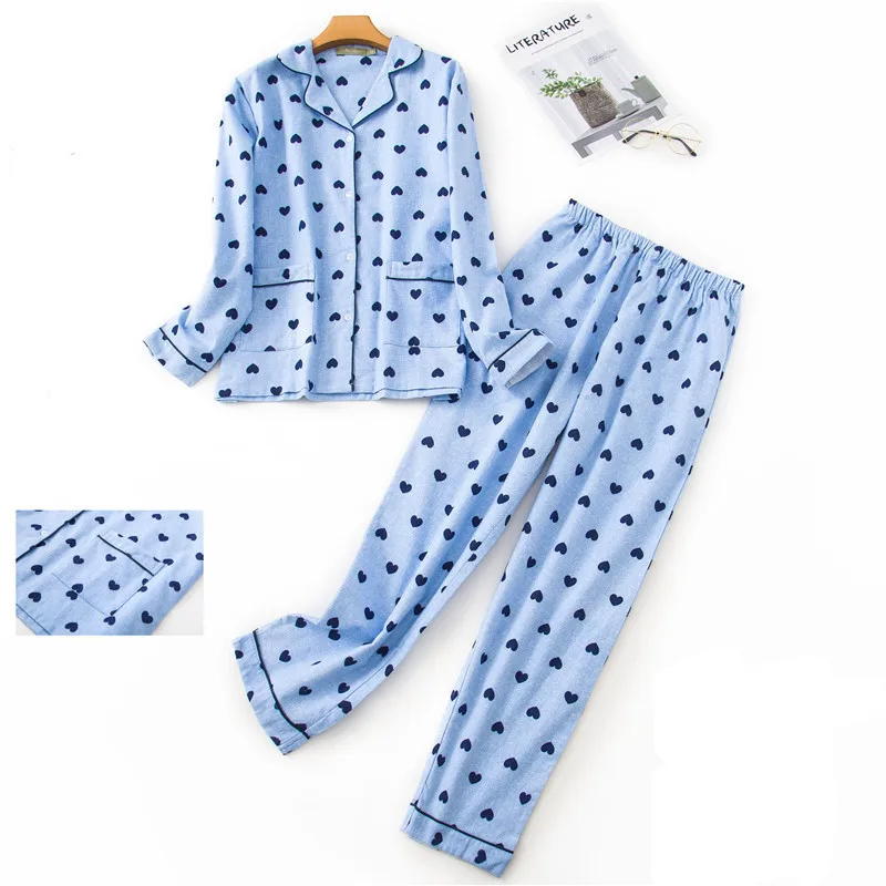 Vrh Milost Sleepwear Komplet Bombaž Zimske Ženske Pižame z Dolgimi Rokavi Hlače Priložnostne Risanka Toplo Priložnostne Mama Homewear