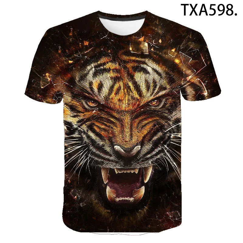 2020 Hladen Moški, Ženske, Otroci Majice Živali Tiger 3D Print Majica s kratkimi rokavi Poletje Kratek Rokav Harajuku Priložnostne Vrhovi Fant Dekle Otroci Tee